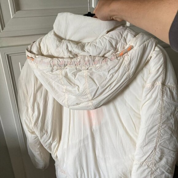 NWT Free People Cares Round And Round Puffer Jacket Ivory Brushed Sail Sz S - Picture 7 of 7